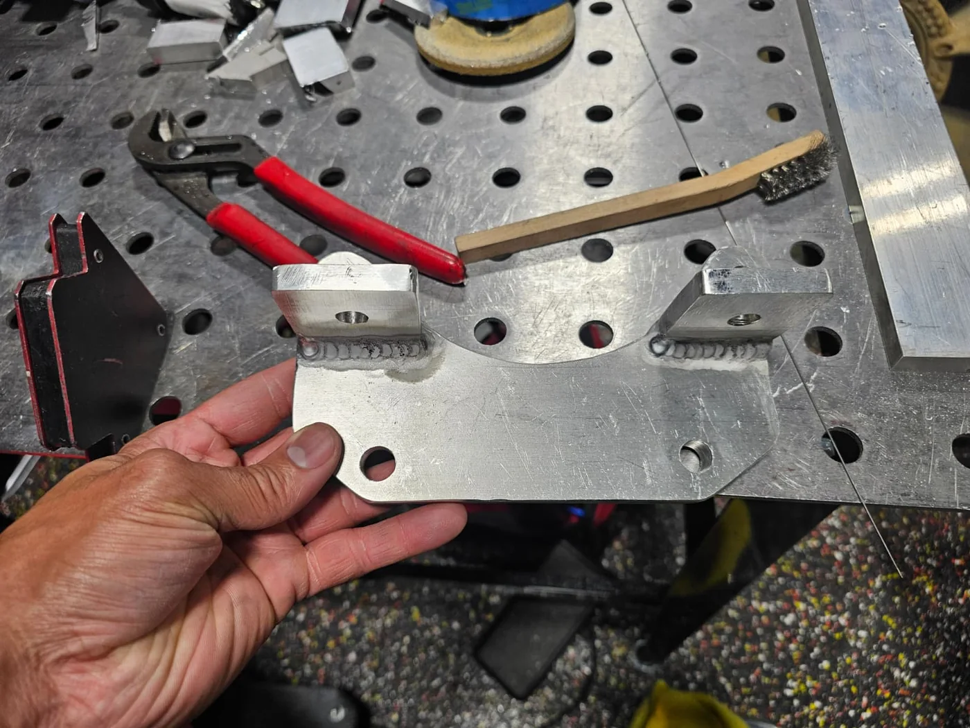 Custom fabricated aluminum bracket