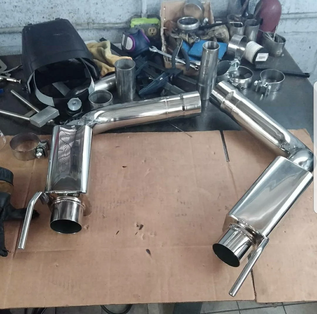 Custom polished exhaust system