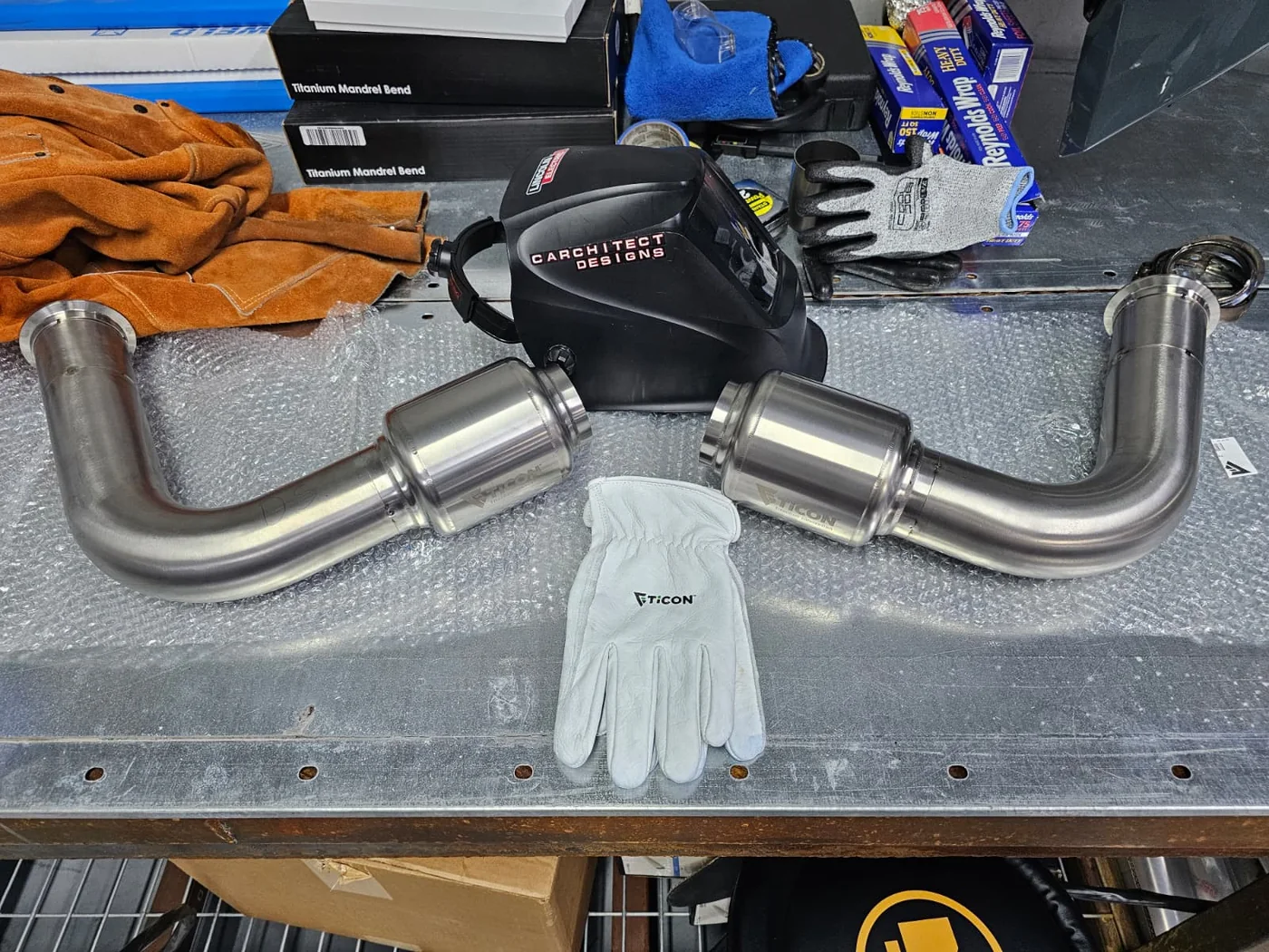 Custom titanium exhaust components